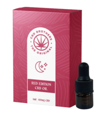 CBD Brother red edition oil in dropper bottle