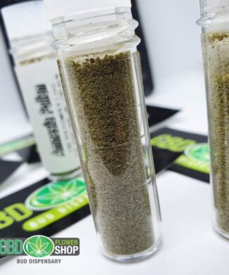 Amnesia CBD tea pollen in a clear tube