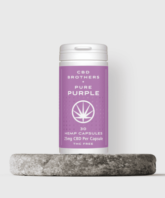 pot of CBD brothers purple purple CBD oil capsules