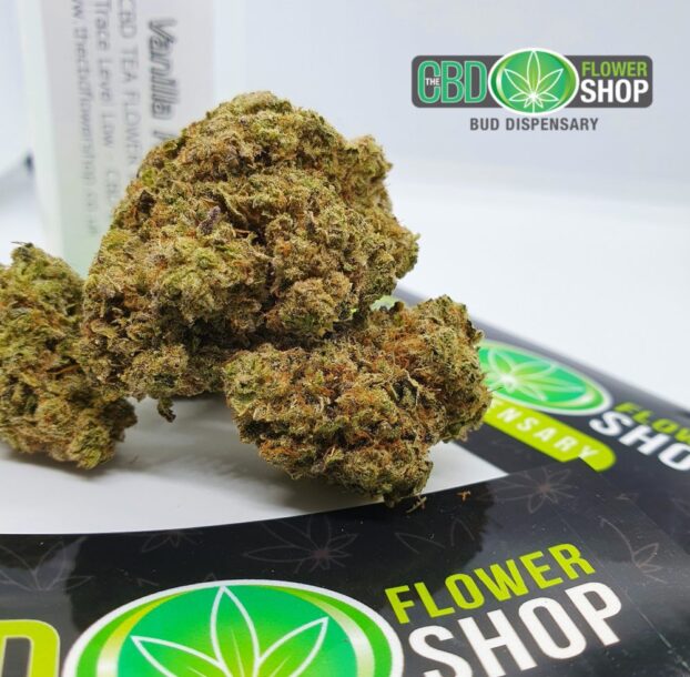 The CBD Flower Shop Vanilla Kush CBD Hemp Tea Whole Flower