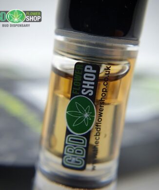Close up of The CBD Flower Shop CBD Vape Cartridge