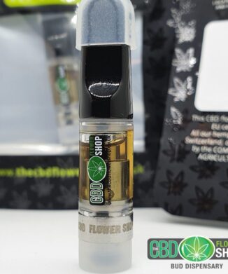 Wedding Crasher Strain CBD Cartridge – Full Spectrum 52.9% in front of packaging