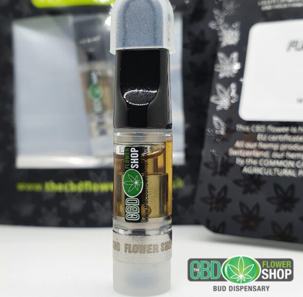 Wedding Crasher Strain CBD Cartridge – Full Spectrum 52.9% in front of packaging