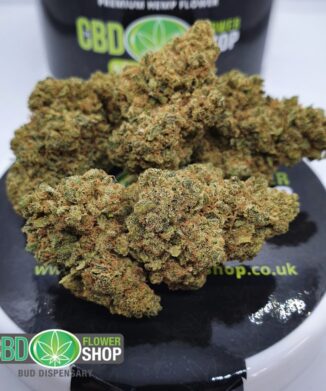Premium CBD flower buds close-up showcasing intricate bud structure.