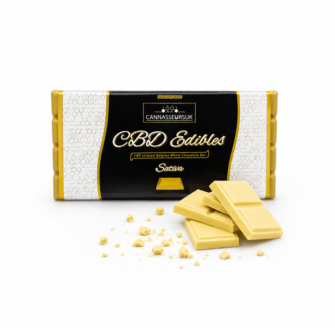 Belgian CBD White Chocolate Bar 100g - Sativa