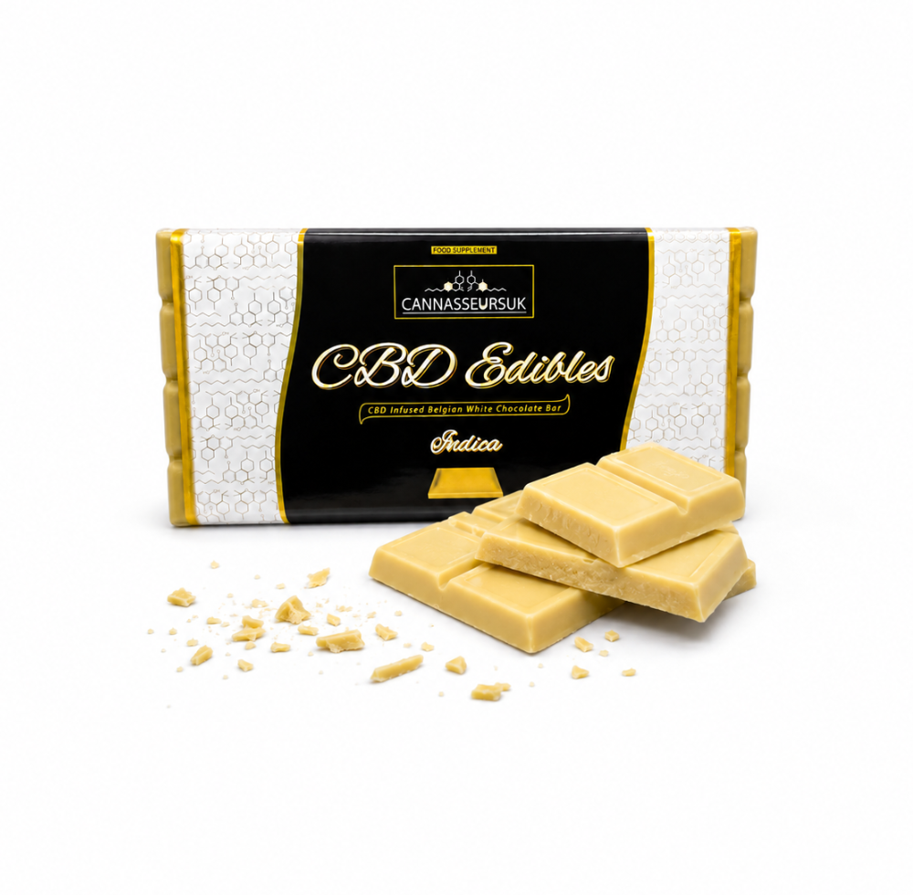 Belgian CBD White Chocolate Bar 100g - Indica
