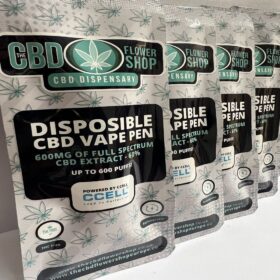 Four high-quality CBD disposable vape packaging in a row
