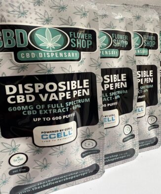 Four high-quality CBD disposable vape packaging in a row