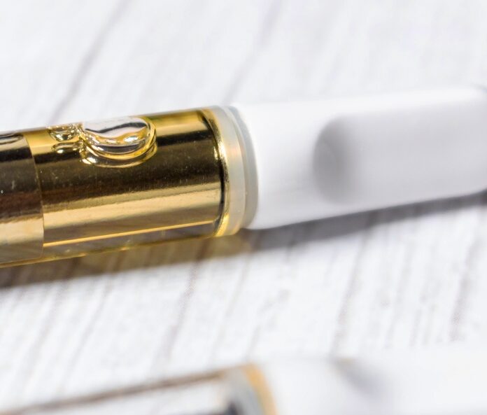 Vape pen filled with CBD oil
