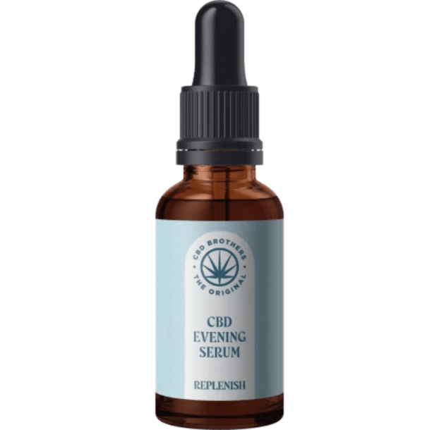 CBD Brothers CBD evening serum replenish oil dropper bottle