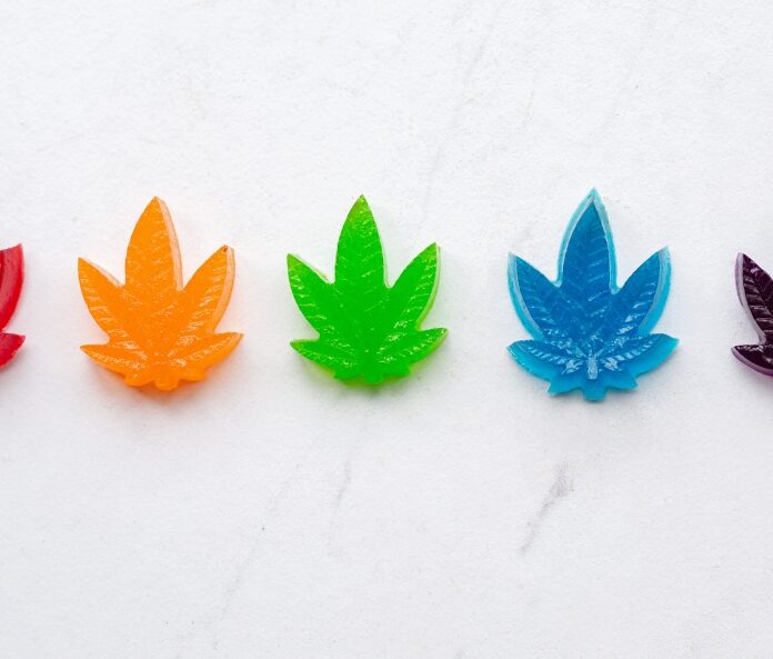 Leaf shaped CBD gummies