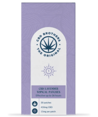 CBD Brothers CBD Topical Patches Lavender 15mg purple box packaging