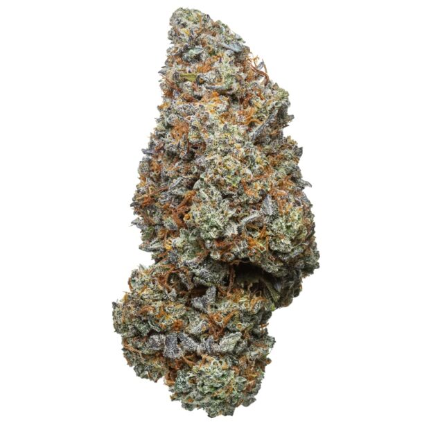 Flow Gardens CBD Flower USA – Skunk Butter bud on white background