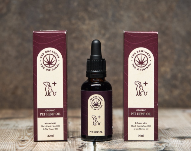CBD pet hemp oil bottle and packaging