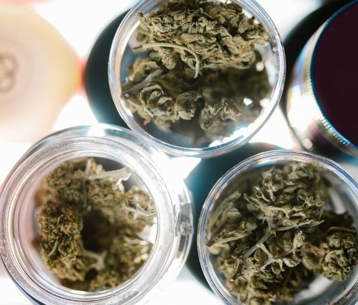 cbd flower in different containers