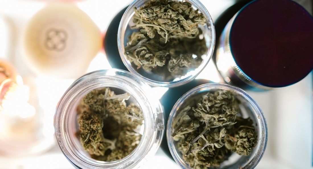 cbd flower in different containers