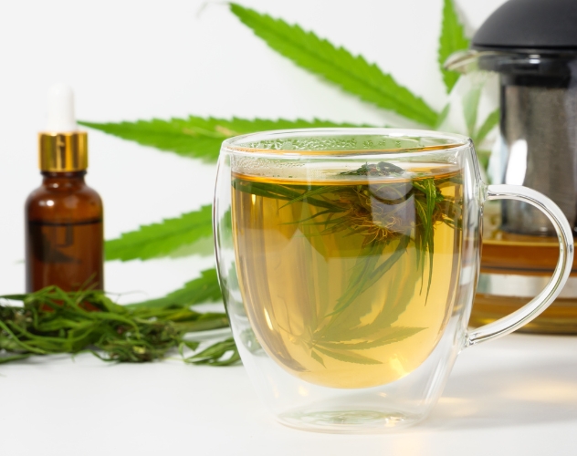 CBD tea in a tea cup