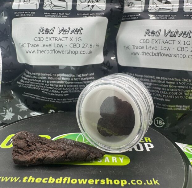 Pot of CBD red velvet extract