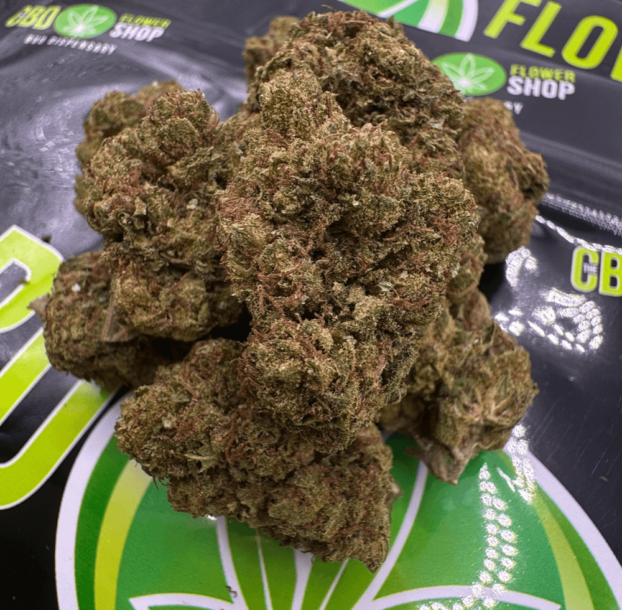 Jack Herer CBD flower with spicy pine aroma and dense sativa buds