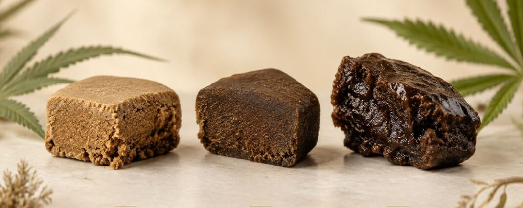 three different types of cbd hash in a row