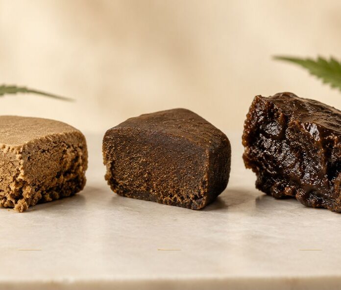 three different types of cbd hash in a row