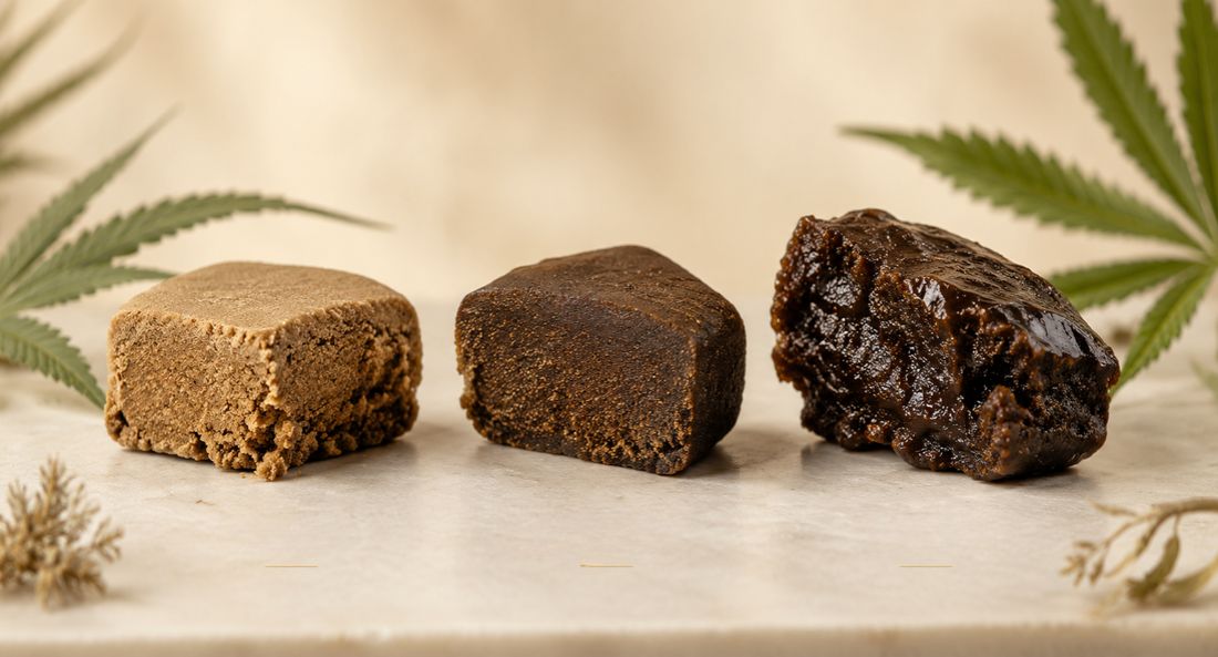 three different types of cbd hash in a row