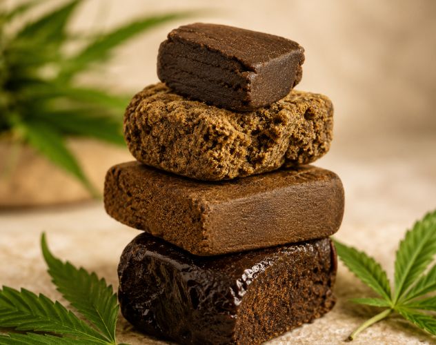 different types of cbd hash piled on top of each other