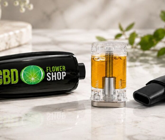The CBD Flower Shop vape pod kit and oil