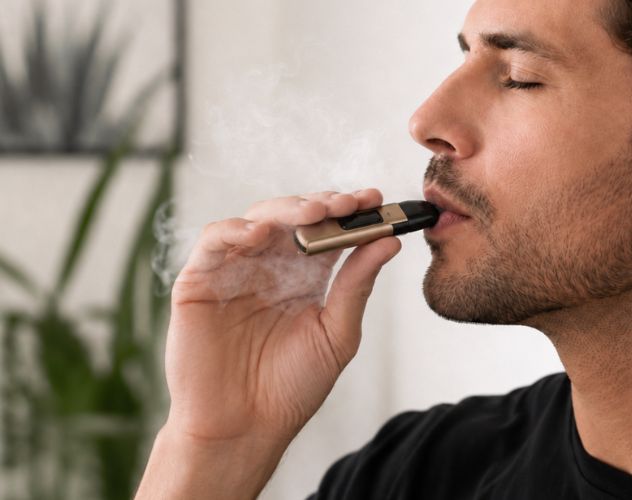 man vaping vape pod