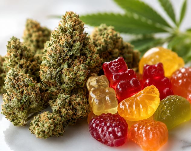 cbd flower buds and cbd gummies