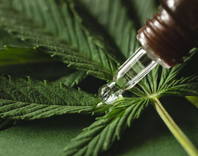 cbd oil pipette extraction from hemp leaf