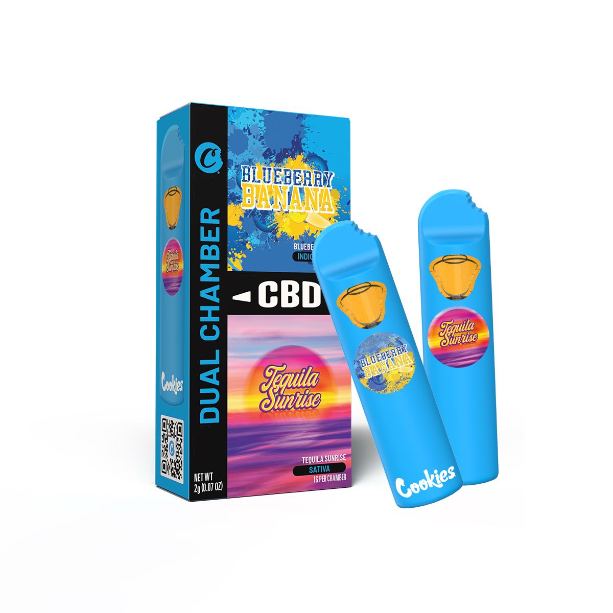 Cookies CBD Dual Chamber Vape – Blueberry Banana & Tequila Sunrise