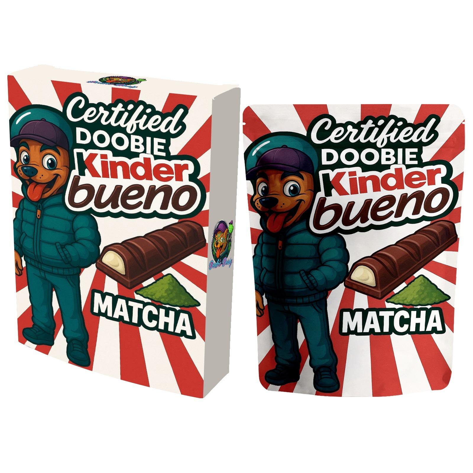 DOOBIE Kinder Bueno 200mg CBD chocolate bites featuring rich milk chocolate, creamy hazelnut, fluffy marshmallow and a subtle matcha-inspired flavour for a unique premium chocolate experience.