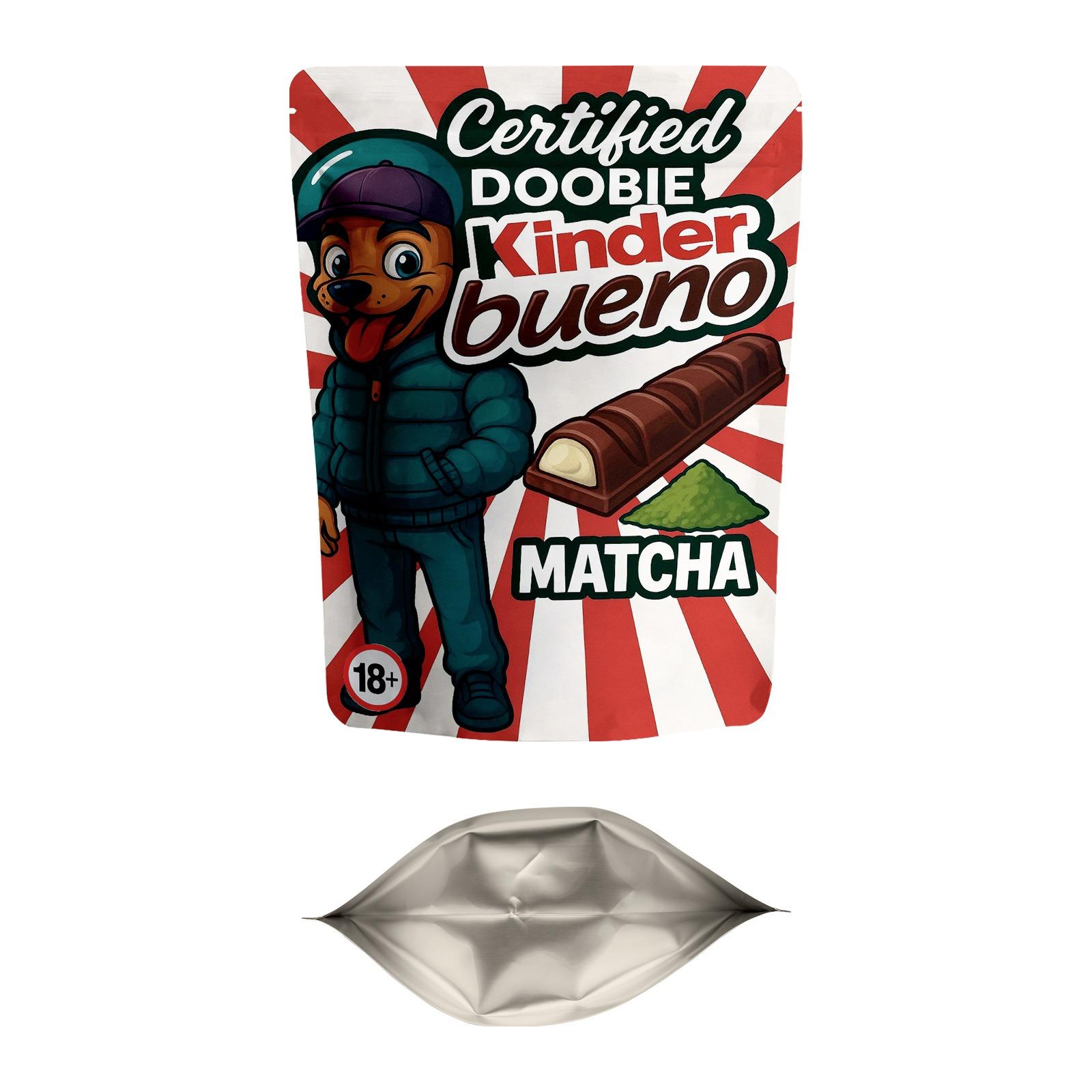 DOOBIE Kinder Bueno 200mg CBD chocolate bites featuring rich milk chocolate, creamy hazelnut, fluffy marshmallow and a subtle matcha-inspired flavour for a unique premium chocolate experience.