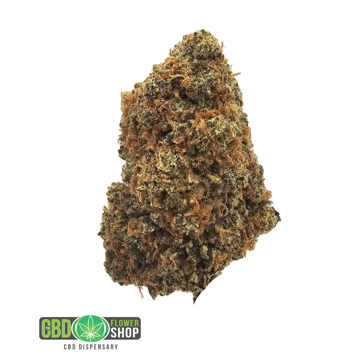 Blueberry Pancakes indoor CBD tea flower featuring dense frosted green flowers with orange pistils and prominent trichome coverage from The CBD Flower Shop.