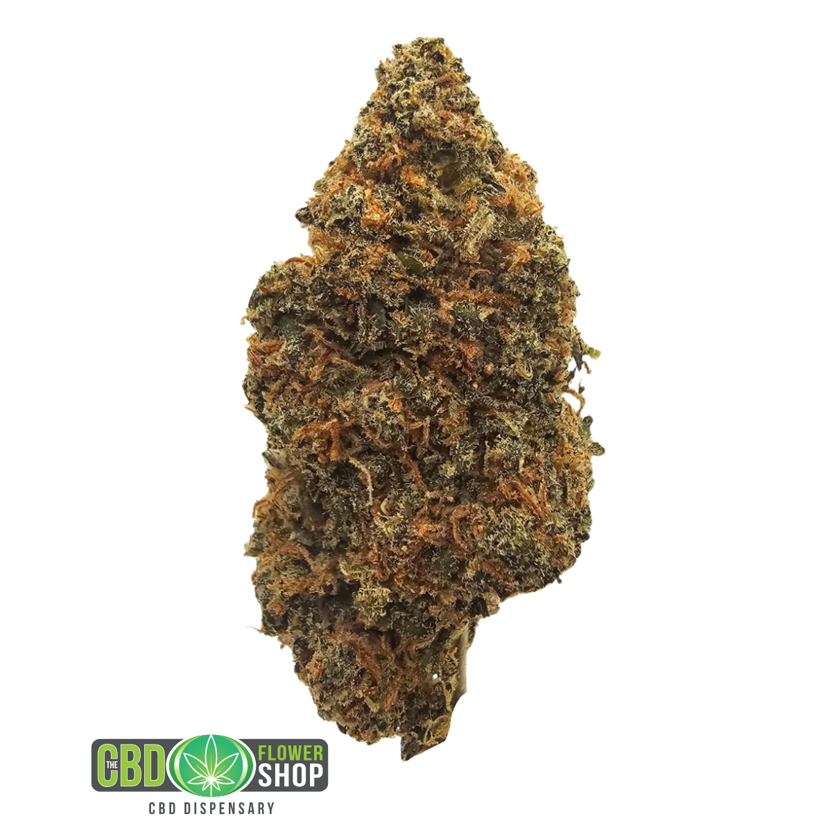 Blueberry Pancakes indoor CBD tea flower featuring dense frosted green flowers with orange pistils and prominent trichome coverage from The CBD Flower Shop.