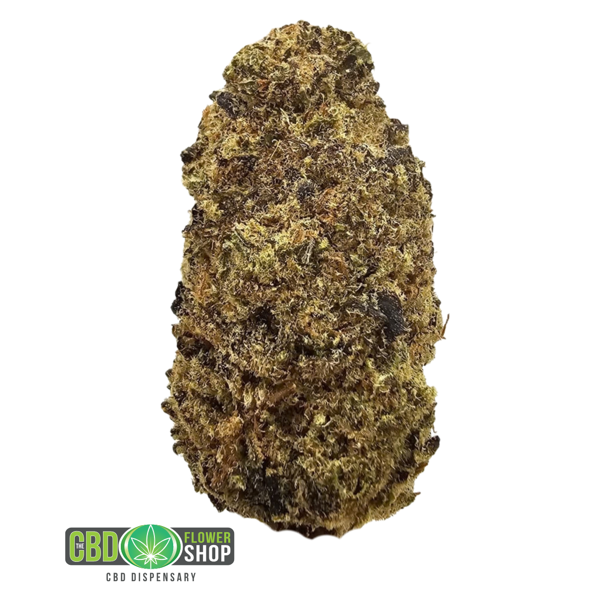 Creamsicle Limited Edition indoor CBD tea flower featuring dense frosted green flowers with orange pistils and prominent trichome coverage from The CBD Flower Shop.