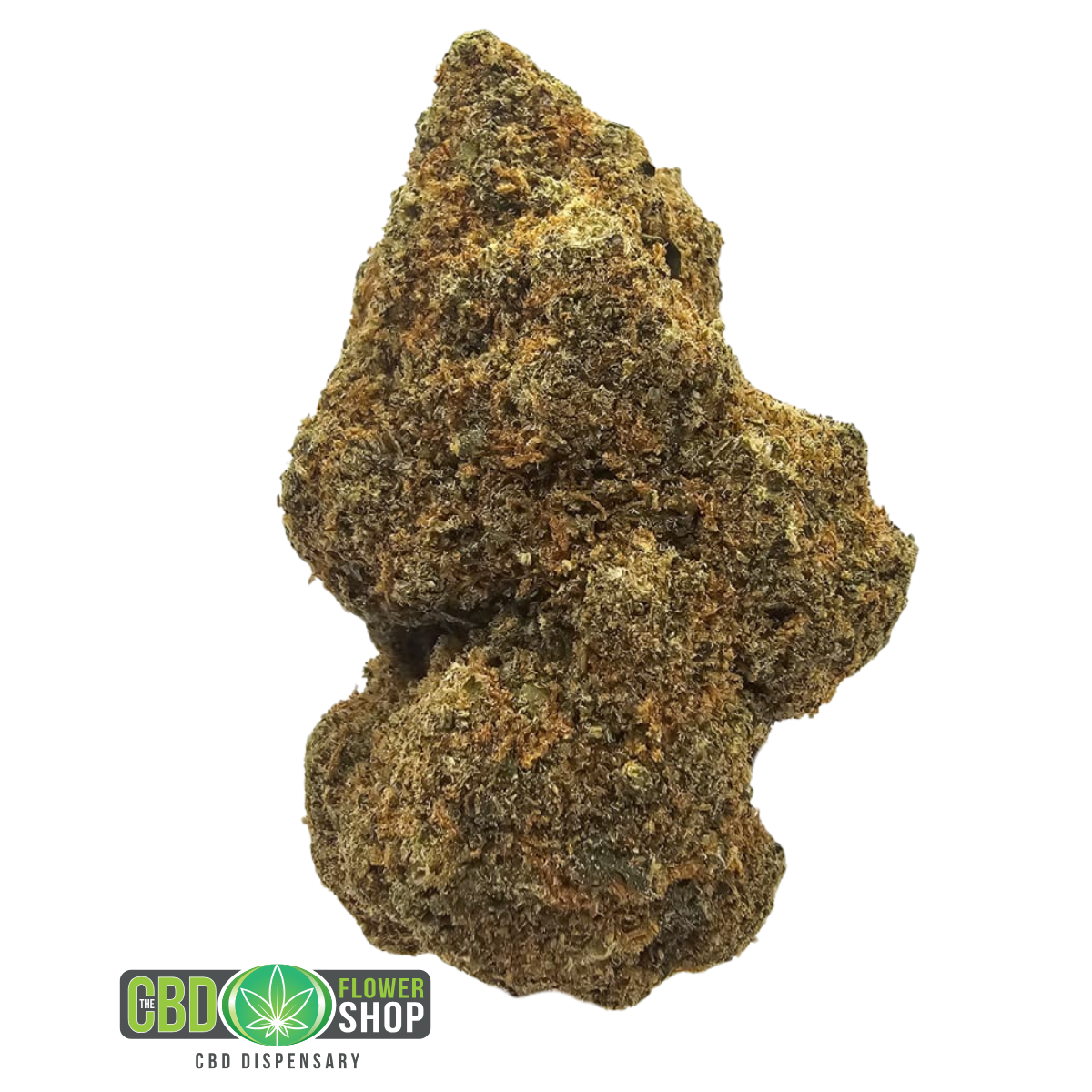 Goji Cookies Limited Edition indoor CBD tea flower featuring dense frosted green flowers with orange pistils and prominent trichome coverage from The CBD Flower Shop.